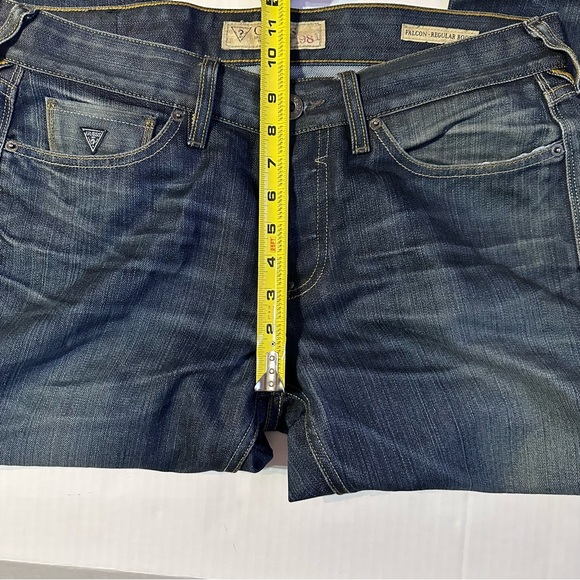 Guess Vintage Bootcut Button Fly Jeans Mid Rise Distressed Blue Denim 33x30 - Picture 16 of 16